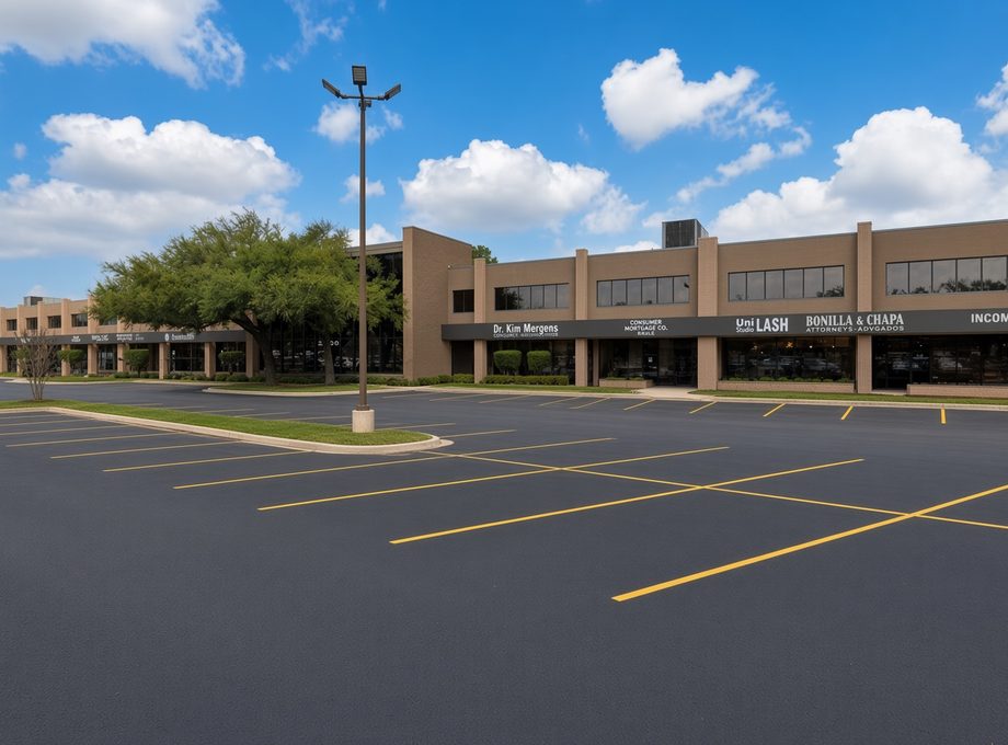 Gessner Plaza, a two-story brick office and retail building